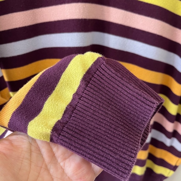 PACT Sz M Stretch V Neck Pullover Knit Sweater Organic Cotton Multicolor - Picture 8 of 11